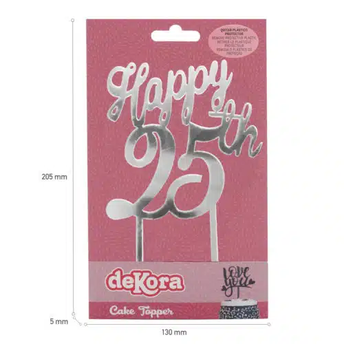 Dekora caketopper happy 25th - afbeelding 2