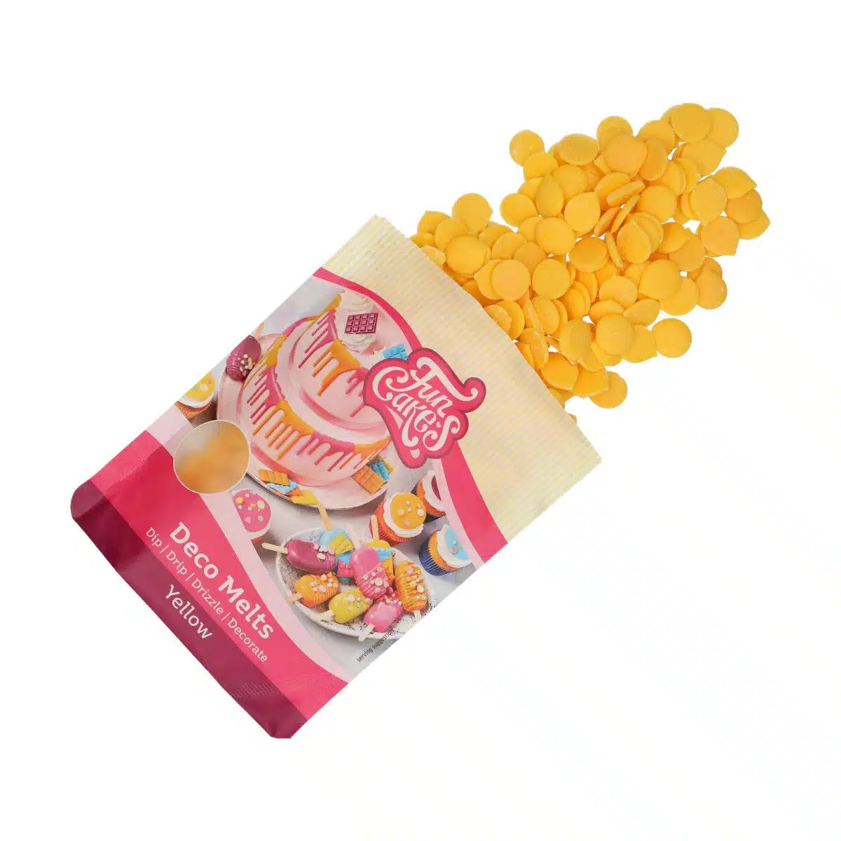 Funcakes deco melts yellow 250 g bij cake, bake & love 6 Funcakes deco melts yellow 250 g - afbeelding 2