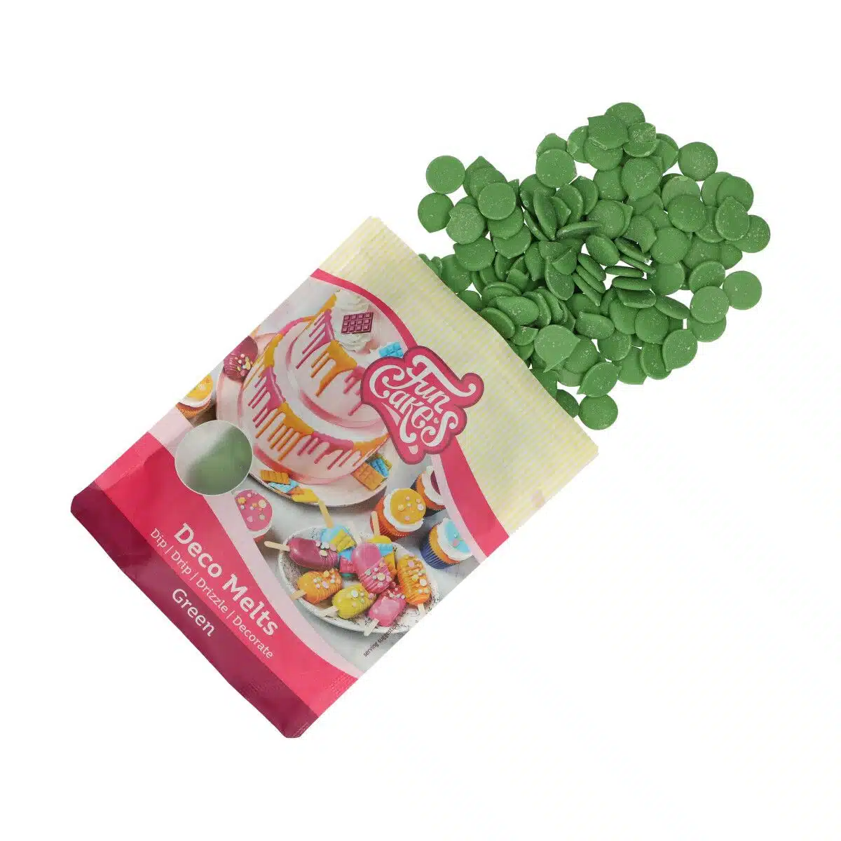 Funcakes deco melts green 250 g bij cake, bake & love 6 Funcakes deco melts green 250 g - afbeelding 2