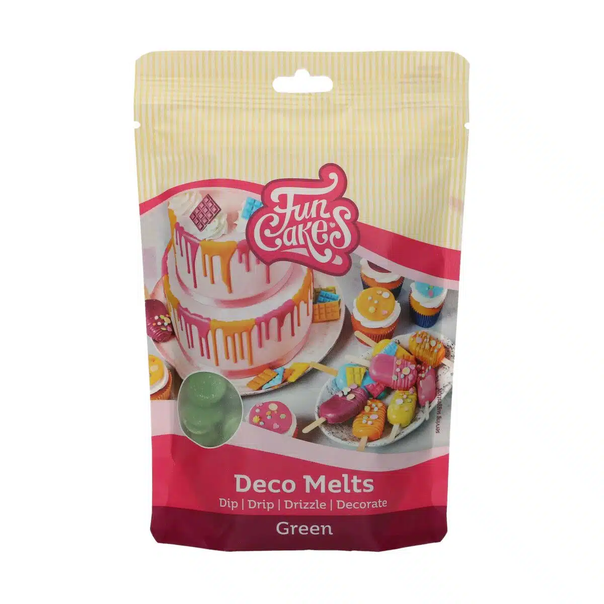 Funcakes deco melts green 250 g bij cake, bake & love 5 Funcakes deco melts green 250 g