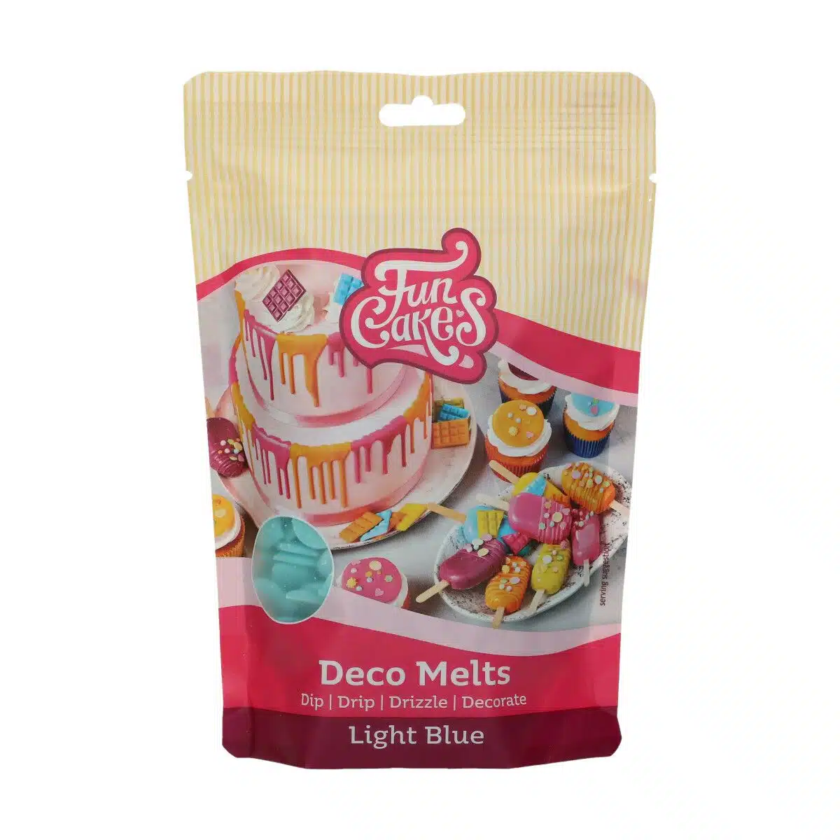 Funcakes deco melts light blue 250 g bij cake, bake & love 5 Funcakes deco melts light blue 250 g