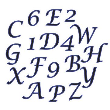 Fmm alphabet & numbers tappits upper case script italic bij cake, bake & love 6
