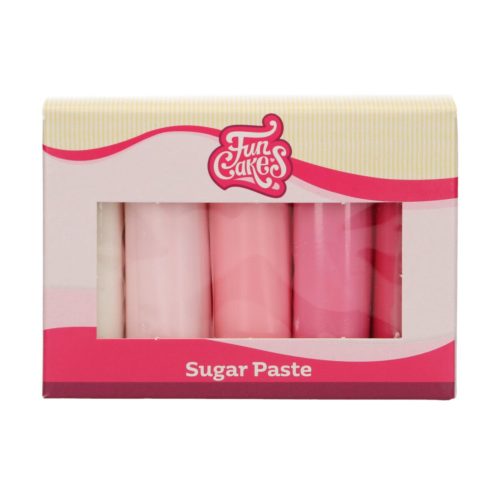 Funcakes rolfondant multipack pink colour palette 5x100 g bij cake, bake & love 5