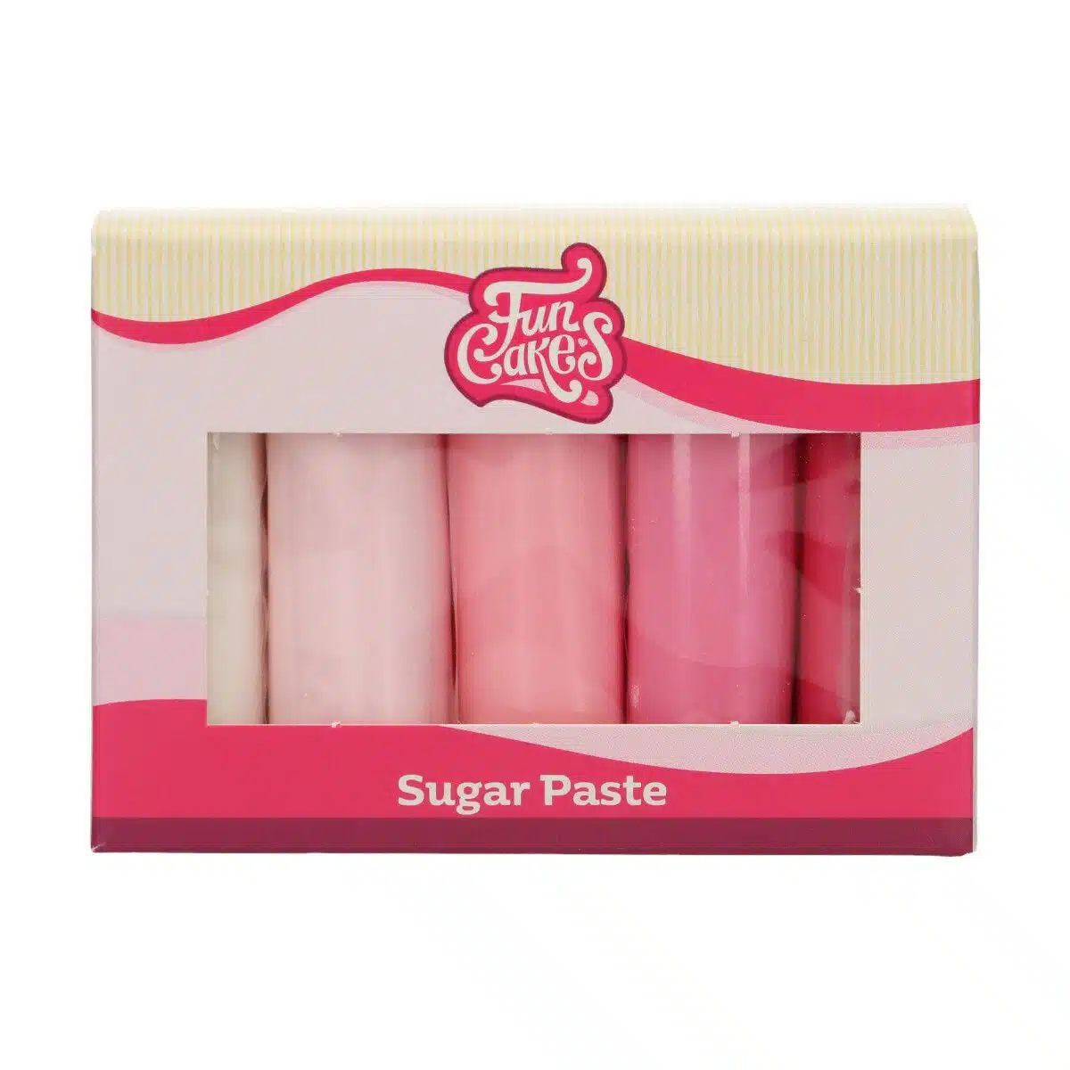 Funcakes rolfondant multipack pink colour palette 5x100 g bij cake, bake & love 5 Funcakes rolfondant multipack pink colour palette 5x100 g