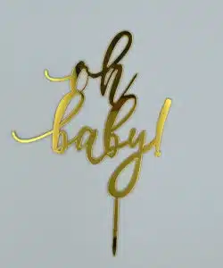 Caketopper Oh Baby! goud