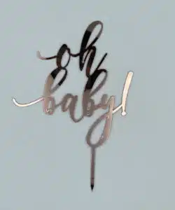Caketopper Oh Baby! roze