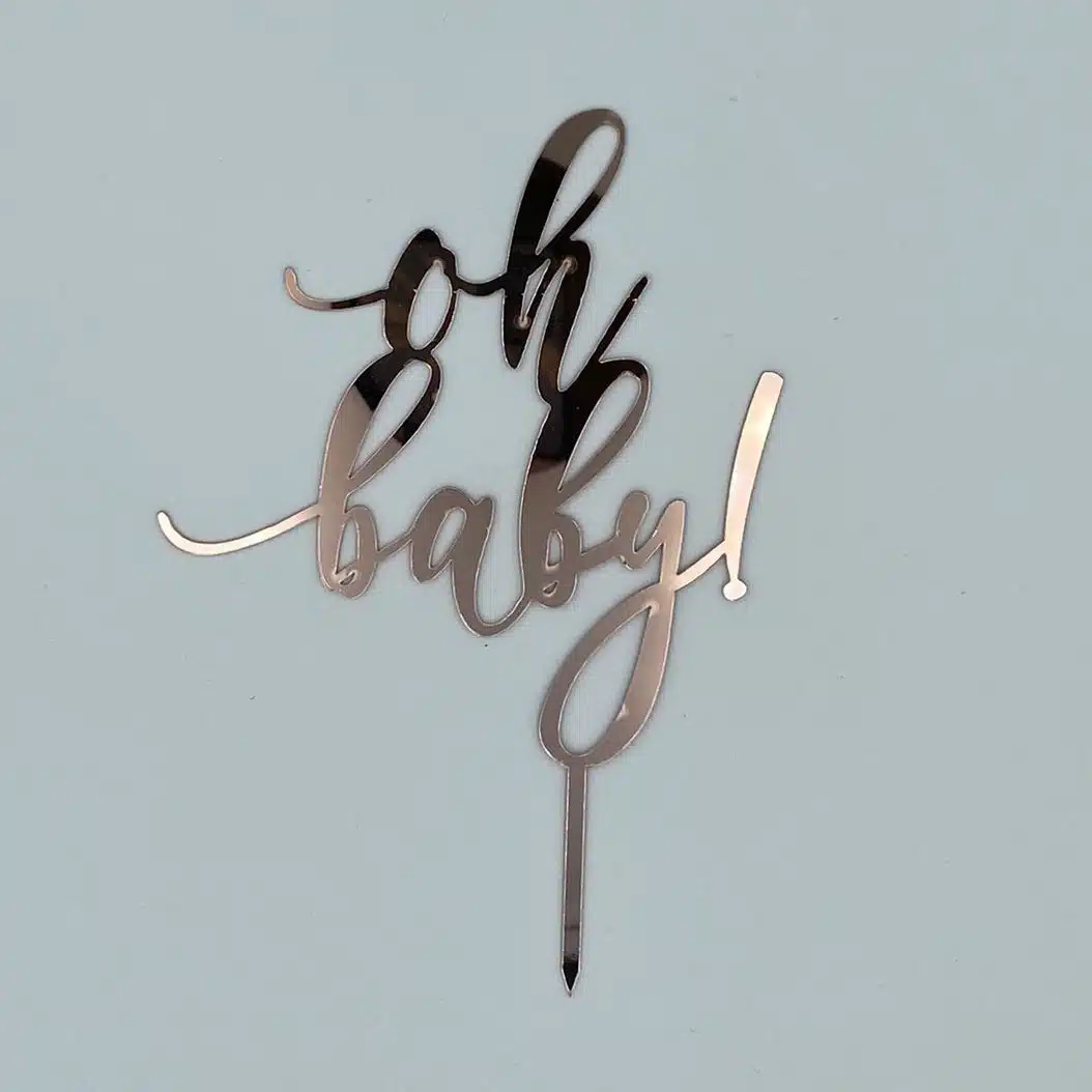 Caketopper oh baby! Roze bij cake, bake & love 5 Caketopper oh baby! Roze