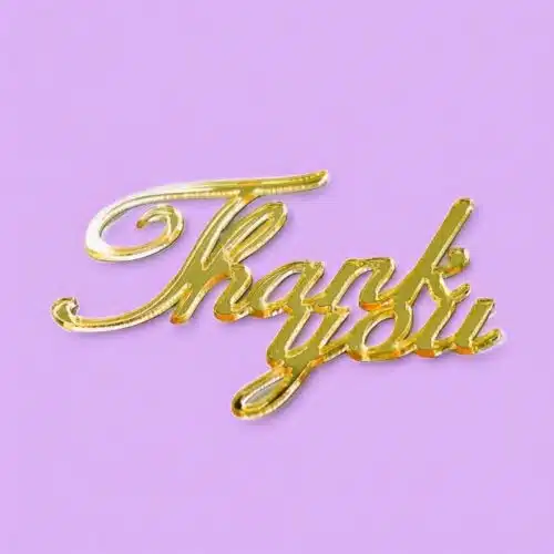 Caketopper thank you klein 5 stuks