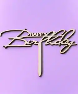 Caketopper Happy Birthday - Hout