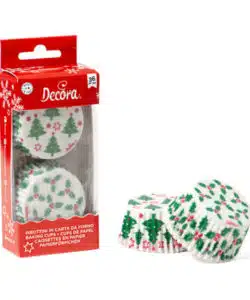 Baking Cups Christmas trees & Holly leaves 36 stuks