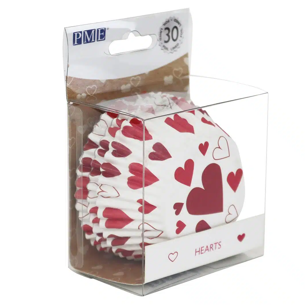 Pme foil lined baking cups hearts pk/30 bij cake, bake & love 5 Pme foil lined baking cups hearts pk/30