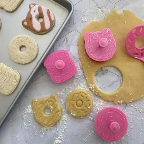 Donut koekjesuitstekers set met impressie + koekjesspatel - afbeelding 4