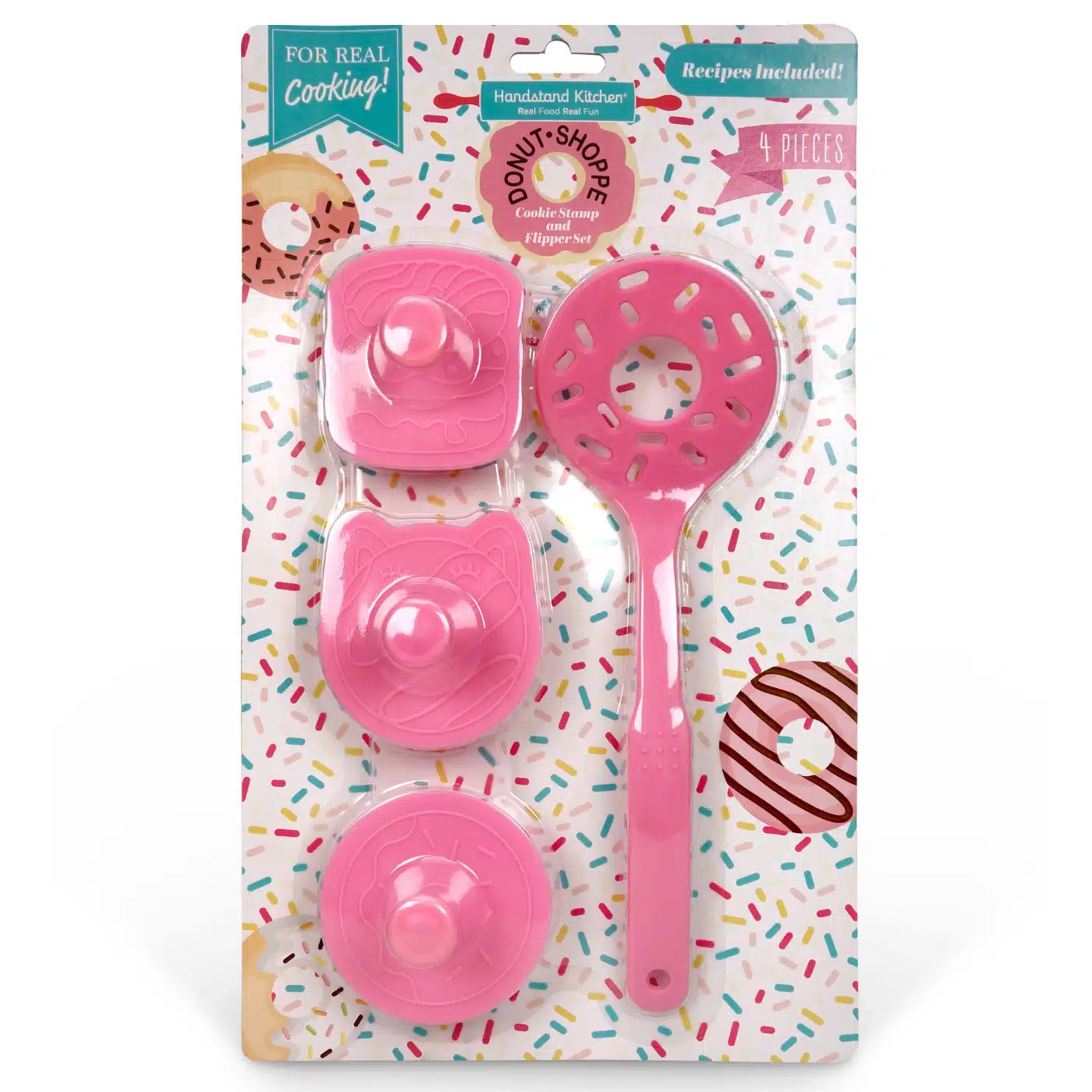 Donut koekjesuitstekers set met impressie + koekjesspatel bij cake, bake & love 5 Donut koekjesuitstekers set met impressie + koekjesspatel