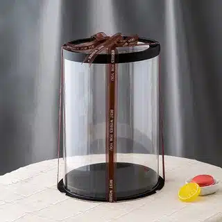 Transparante taartdoos zwart 22 cm doorsnede 32 cm hoog bij cake, bake & love 5 Transparante taartdoos zwart 22 cm doorsnede 32 cm hoog