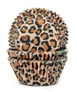House of Marie Baking Cups Luipaard Bruin pk/50