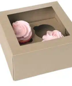 House of Marie Cupcake Doos 4 KRAFT - 2 stuks