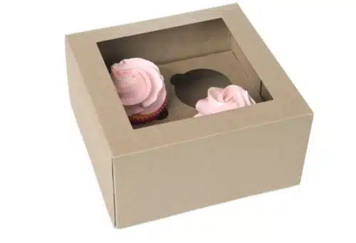 House of marie cupcake doos 4 kraft - 2 stuks