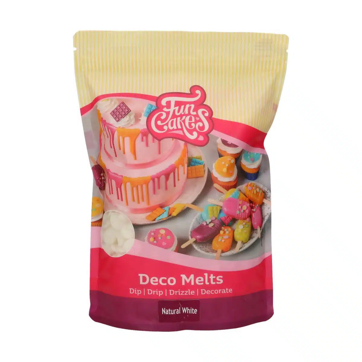 Funcakes deco melts - snow white - geen e171 - 1kg bij cake, bake & love 5 Funcakes deco melts - snow white - geen e171 - 1kg