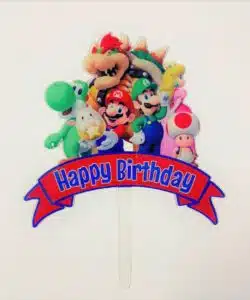 Caketopper Mario Brothers Happy Birthday banner