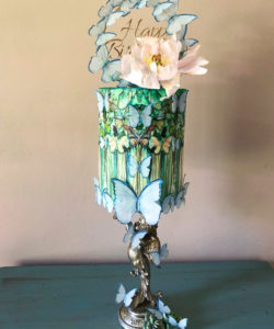 Crystal candy edible butterflies - veined light blue bij cake, bake & love 7
