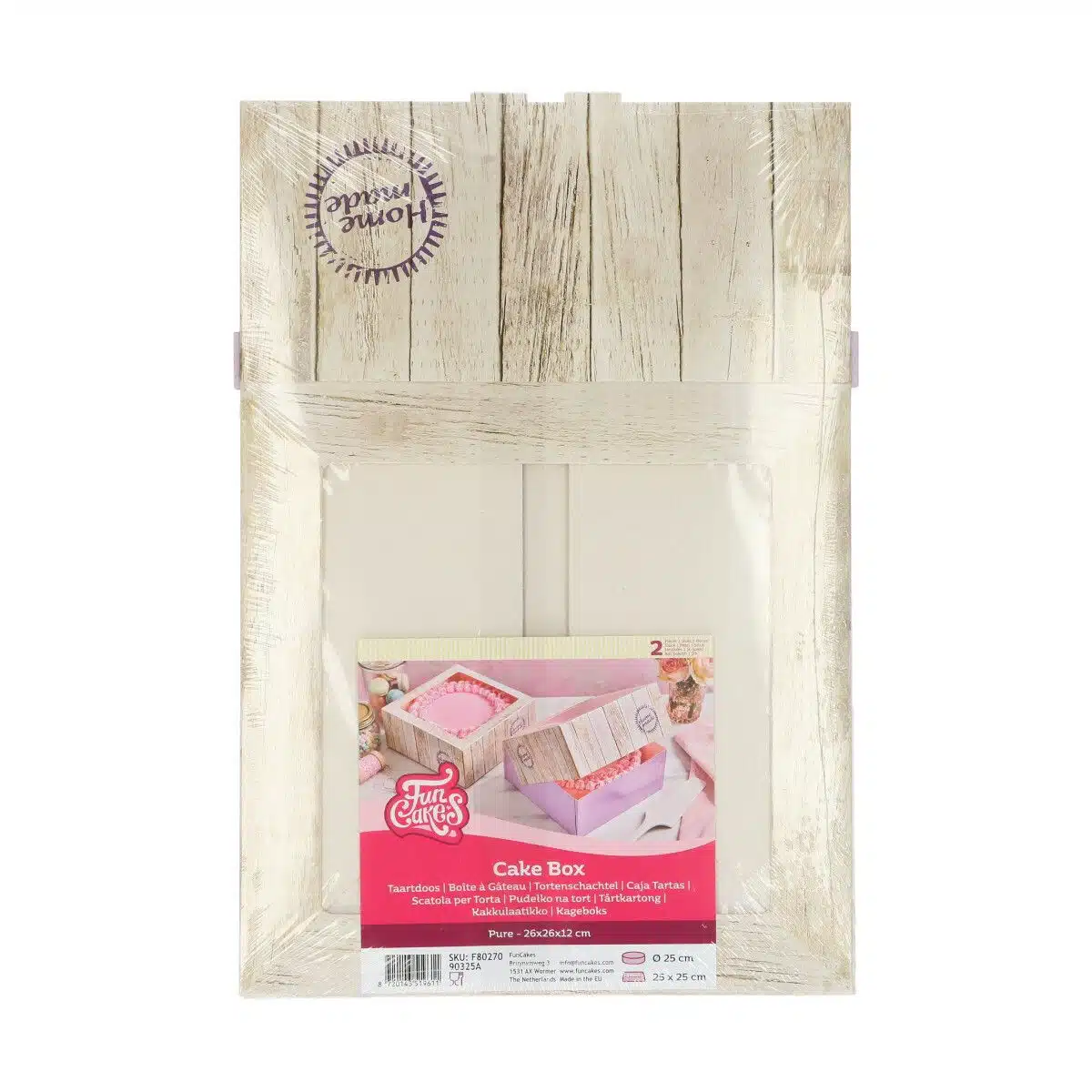 Funcakes taartdoos -pure- 26x26x12 cm pk/2 bij cake, bake & love 5 Funcakes taartdoos -pure- 26x26x12 cm pk/2