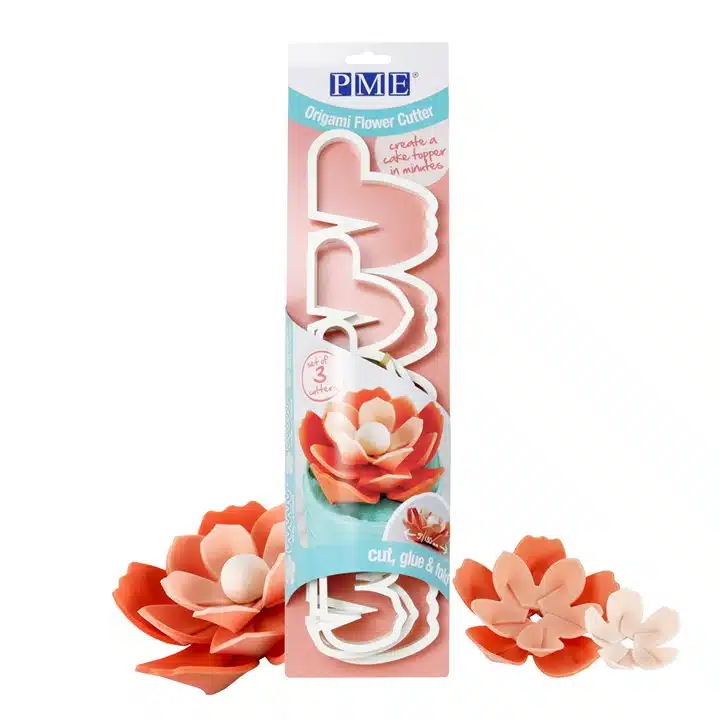 Pme origami flower cutter - set 3 bij cake, bake & love 5 Pme origami flower cutter - set 3