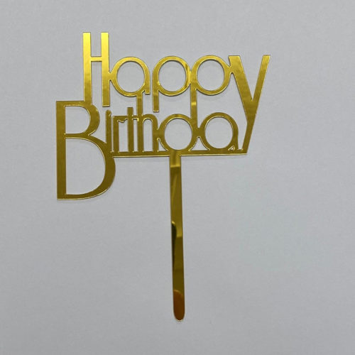 Caketopper happy birthday art deco goud bij cake, bake & love 5