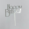 Caketopper happy birthday art deco zilver bij cake, bake & love 3