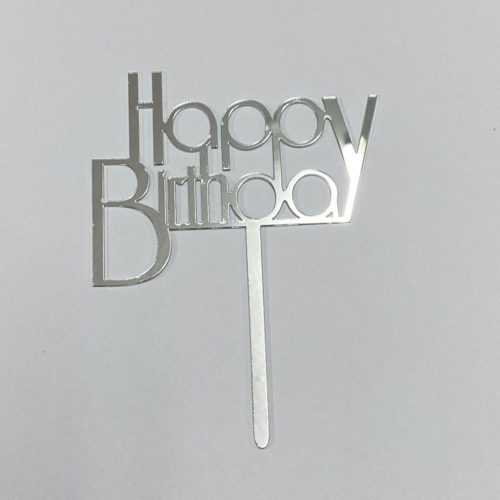Caketopper happy birthday art deco zilver bij cake, bake & love 5