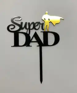Caketopper Super Dad zwart