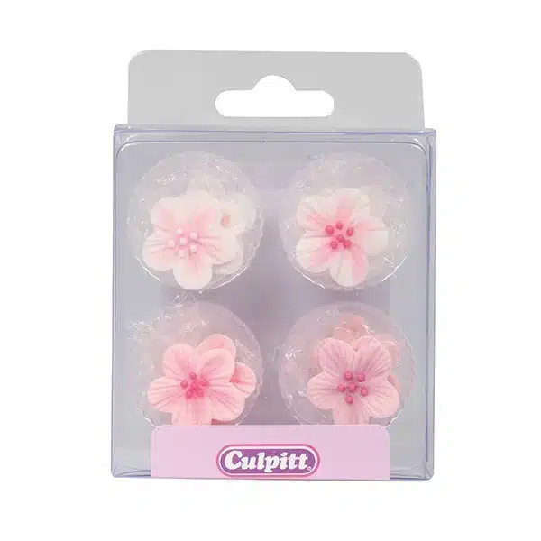 Culpitt suikerdecoratie roze bloemetjes pk/12 bij cake, bake & love 5 Culpitt suikerdecoratie roze bloemetjes pk/12