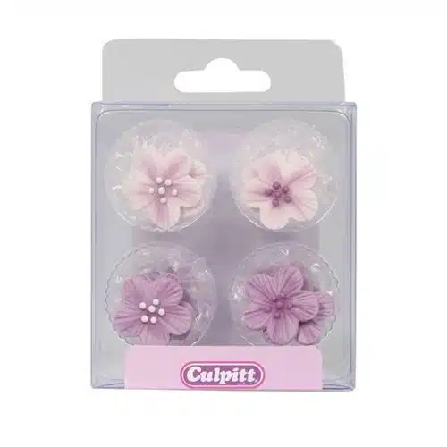 Culpitt suikerdecoratie paarse bloemetjes pk/12