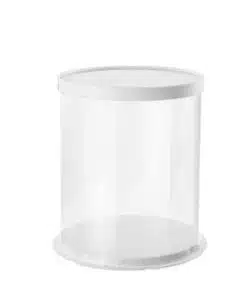 Transparante taartdoos WIT 30 cm doorsnede 35 cm hoog