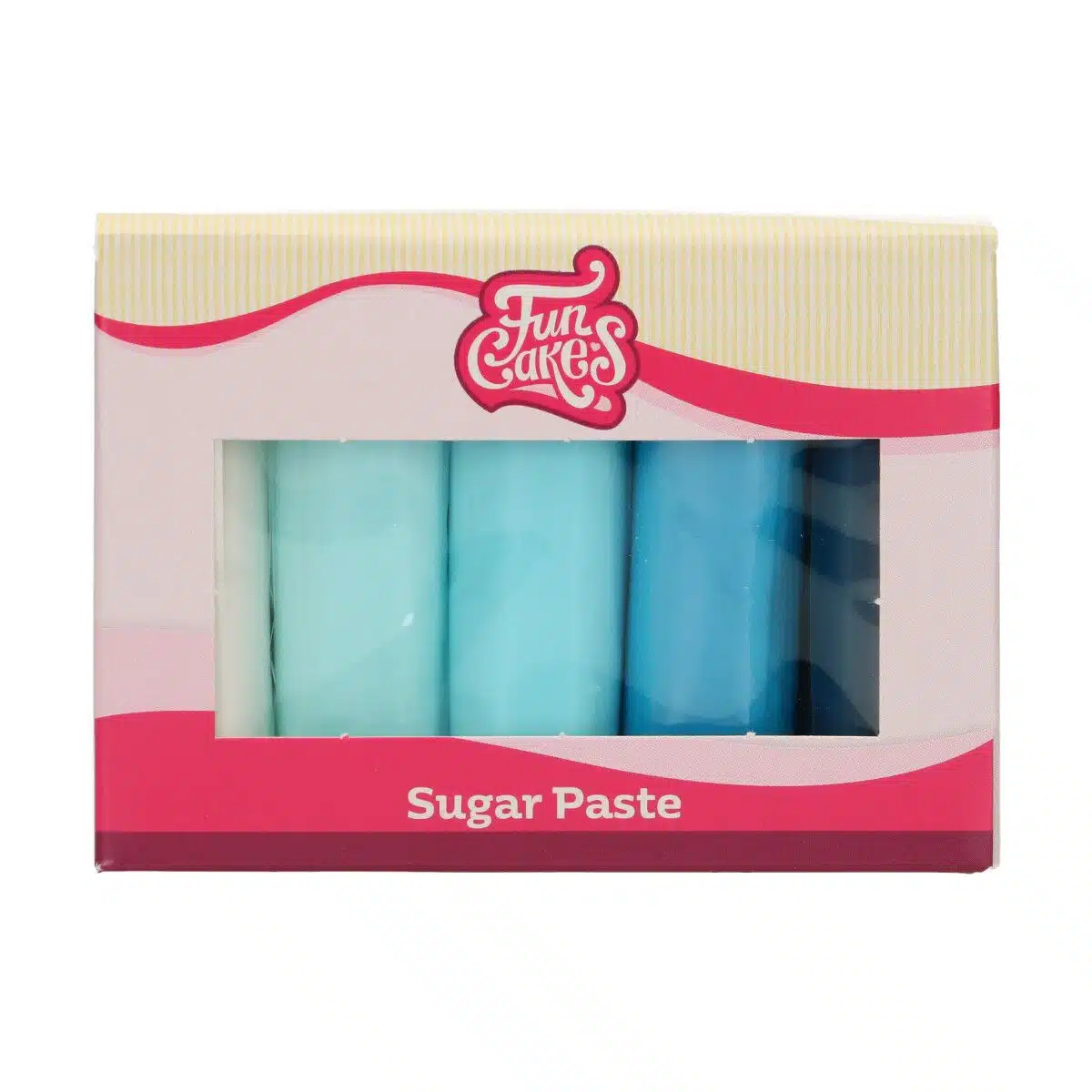 Funcakes rolfondant multipack blue colour palette 5x100 g bij cake, bake & love 5 Funcakes rolfondant multipack blue colour palette 5x100 g