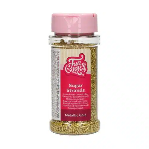 Funcakes sugar strands metallic goud 80 g