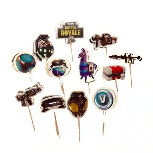 Fortnite cupcake prikkers 24 stuks
