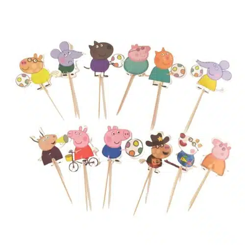 Cupcake prikkers peppa big 24 stuks