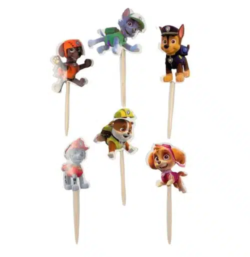 Paw patrol cupcake prikkers 24 stuks