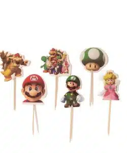 Cupcake Prikkers Mario 24 stuks