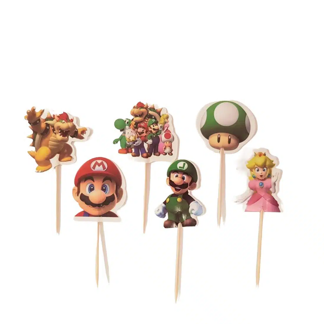 Cupcake prikkers mario 24 stuks bij cake, bake & love 5 Cupcake prikkers mario 24 stuks