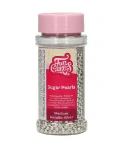 FunCakes Suikerparels Medium Metallic Zilver 80 g