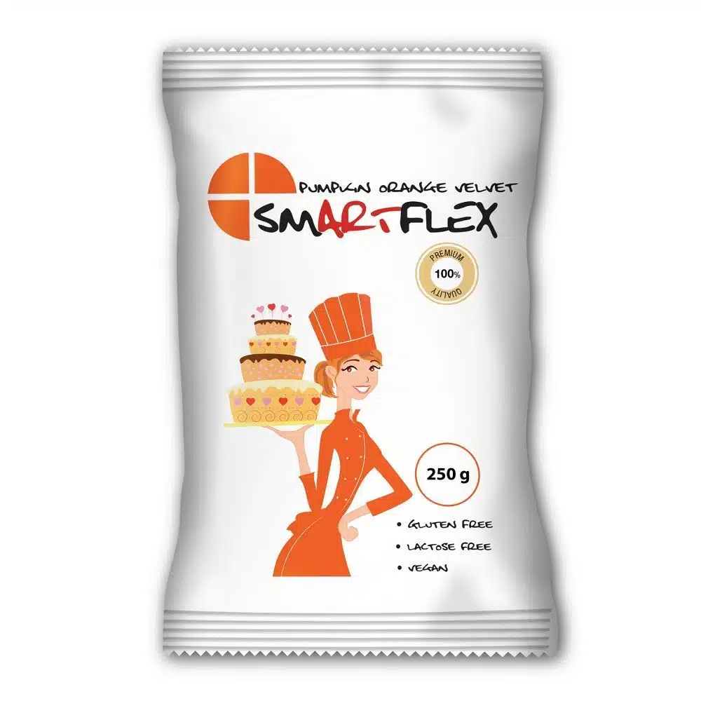 Smartflex fondant pumpkin orange velvet 250g bij cake, bake & love 5 Smartflex fondant pumpkin orange velvet 250g