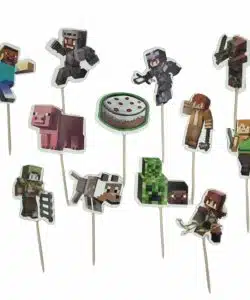 Minecraft cupcake prikkers 24 stuks