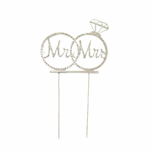 Caketopper strass mr & mrs ringen bij cake, bake & love 5