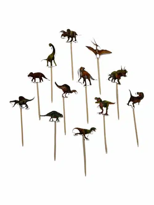 Dino cupcake wrapper + poppetjes set 12 - afbeelding 2