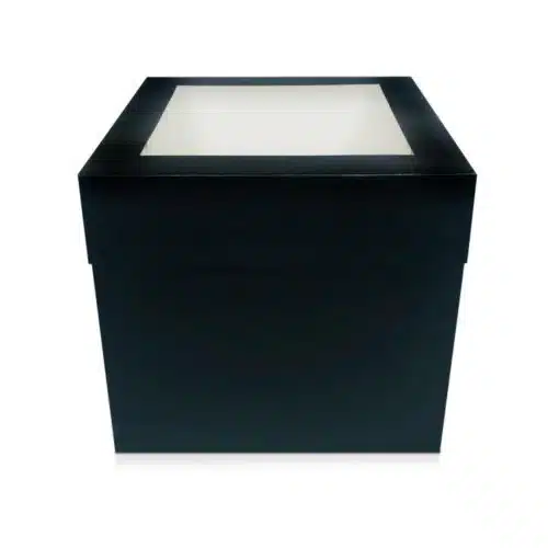 Taartdoos zwart met venster 30x30x30