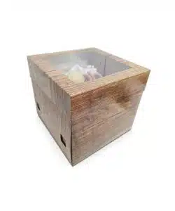 Alternative view of Taartdoos Hout Look met venster 30x30x30