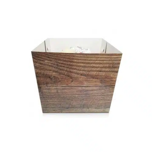 Taartdoos hout look met venster 30x30x30 - afbeelding 3