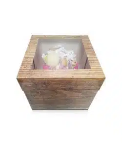 Taartdoos Hout Look met venster 30x30x30