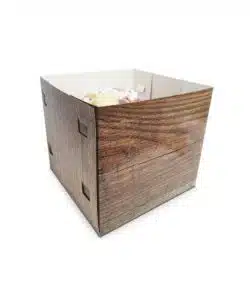 Taartdoos hout look met venster 30x30x30 bij cake, bake & love 13